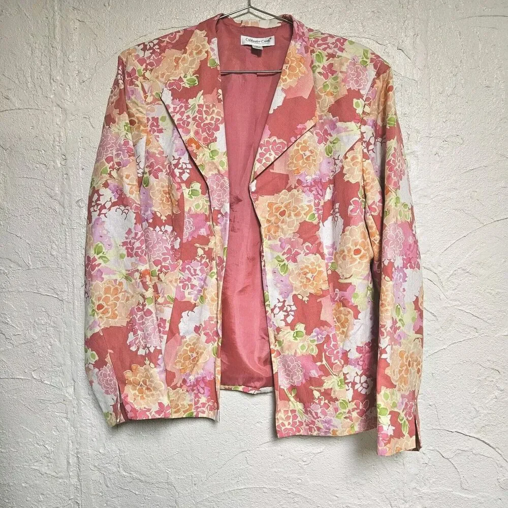 Coldwater Creek Pastel Colors Jacket Linen Silk Blend Size Large RN 98516 - Picture 1 of 11